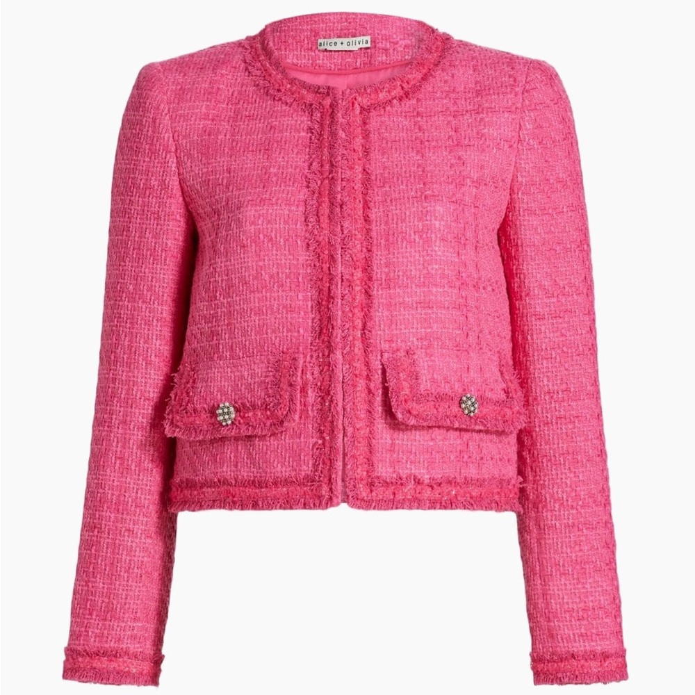 2 peices  Alice and olivia London tweed jacket M skirt 6, 2 piece set